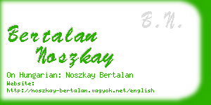 bertalan noszkay business card